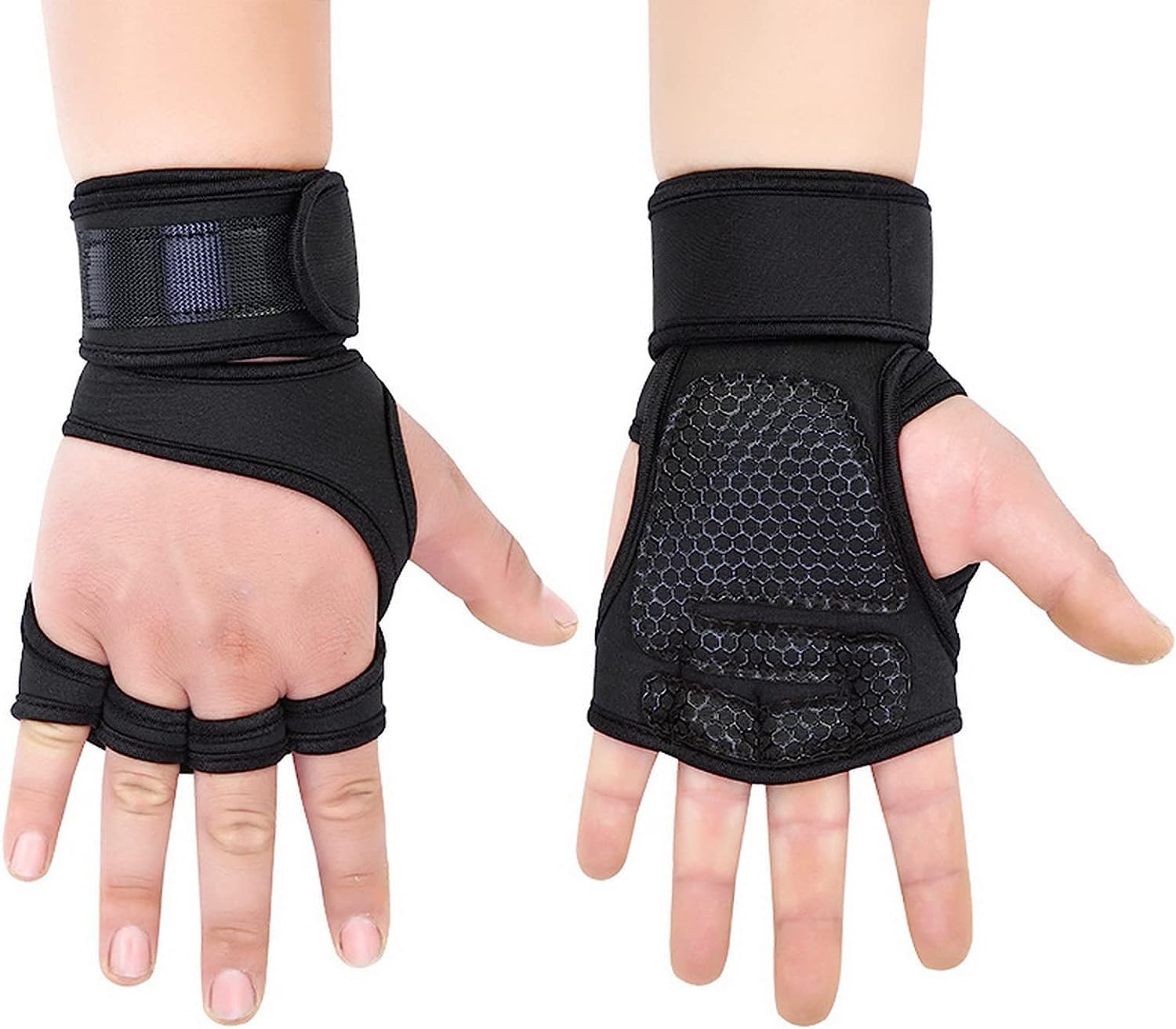 McMola Ventilated Gym Workout Gloves Cross Training Weight Lifting Gloves with Built-in Wrist Wrap Support for Men and Women | Non-Slip Silicone Padding, Palm Protection & Wrist Protection (XL)