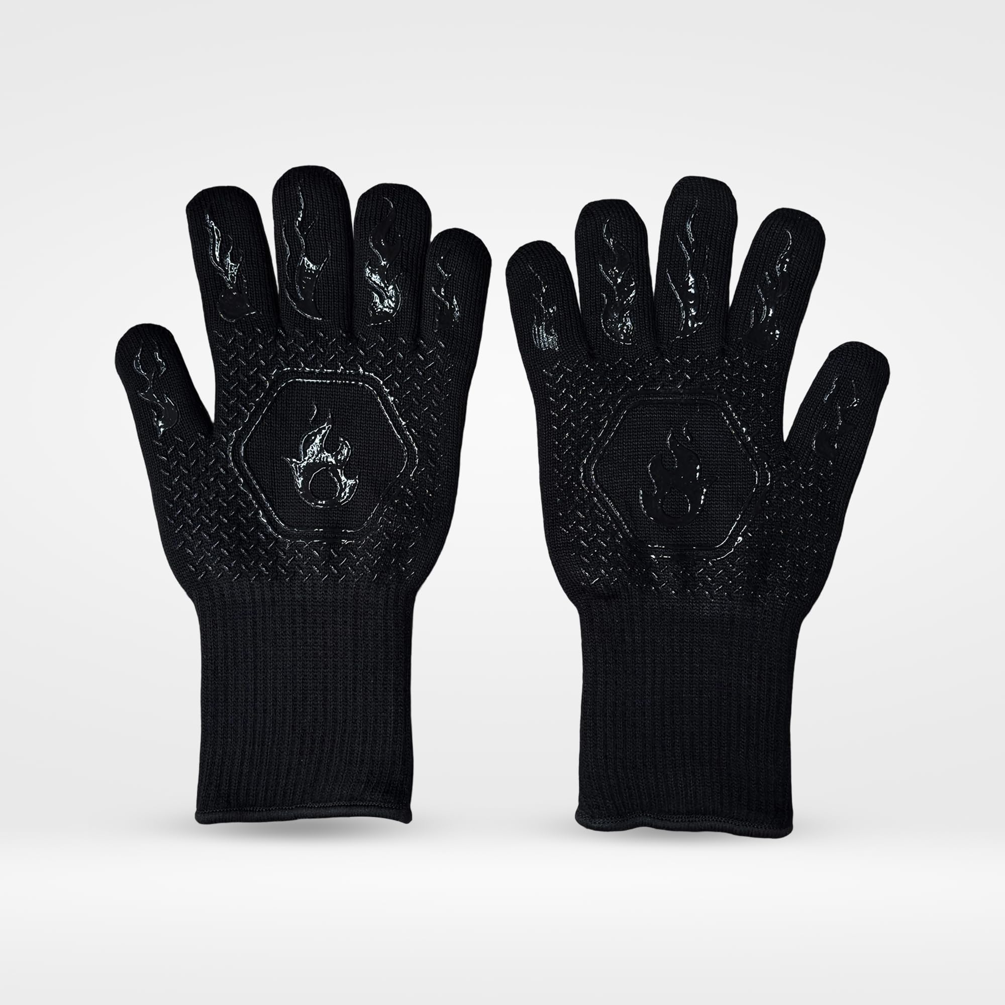 Amazon Brand - Umi BBQ Gloves| Heat Resistant Barbecue Gloves for Cooking| Grilling Gloves Non Toxiceco Anti-Slip| Protection of Hands from Fire Heat with Premium Silicon Gloves 1-Pair, (Black) - Image 3 thumbnail