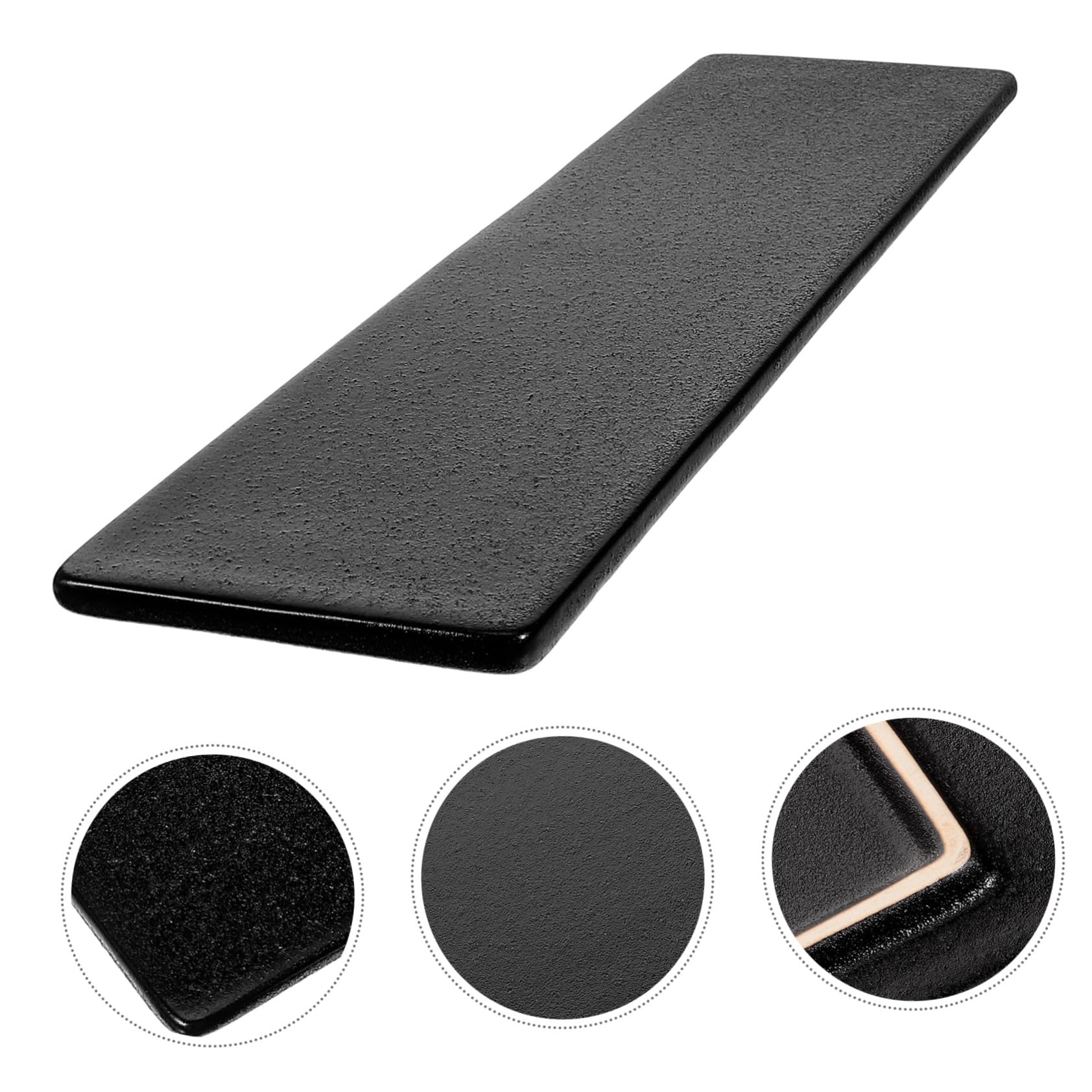 Plat de Sashimi Japonerie Rectangulaire en Céramique Noir, 1 Pièce