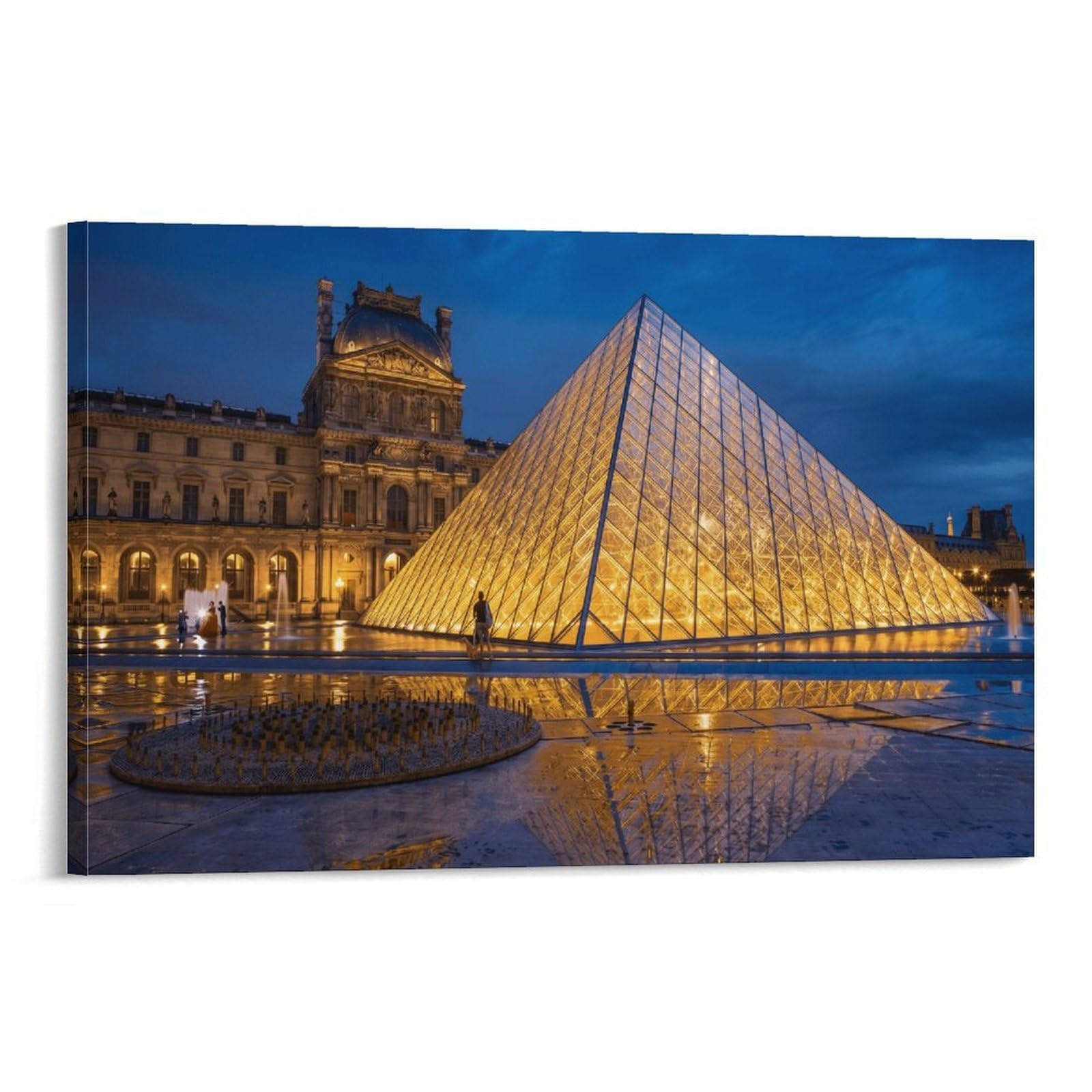 XPASHIQWC Louvre Glass Pyramid Paris Poster Artwork Canvas Prints Picture Modern Canvas Wall Art Picture Wall Hanging for Living Room Home Decorations 24x36inch(60x90cm)