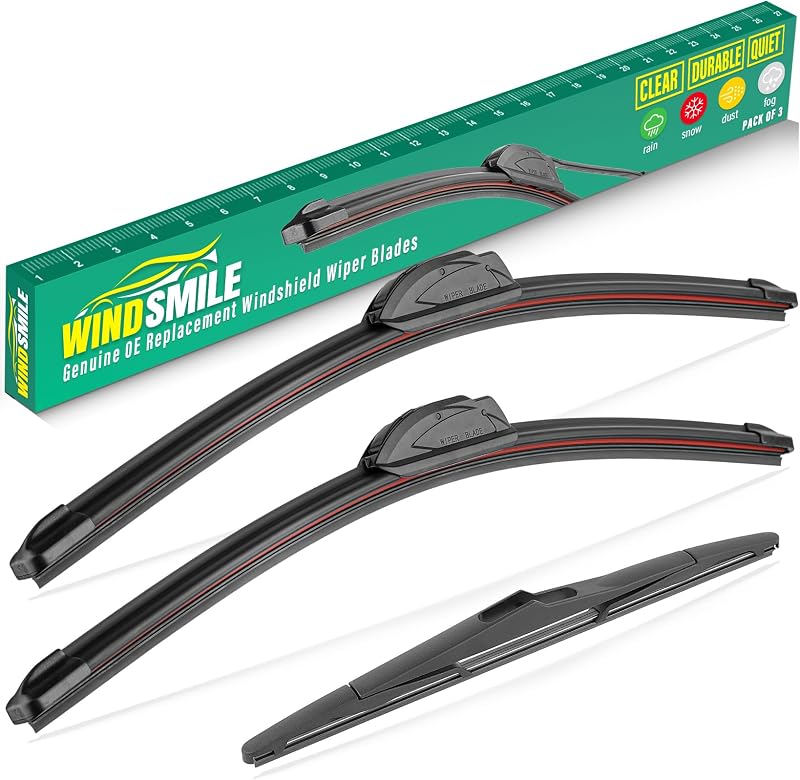 Palhetas do limpador de para-brisa WINDSMILE para Jeep Wrangler 2007–2017 – 3 peças