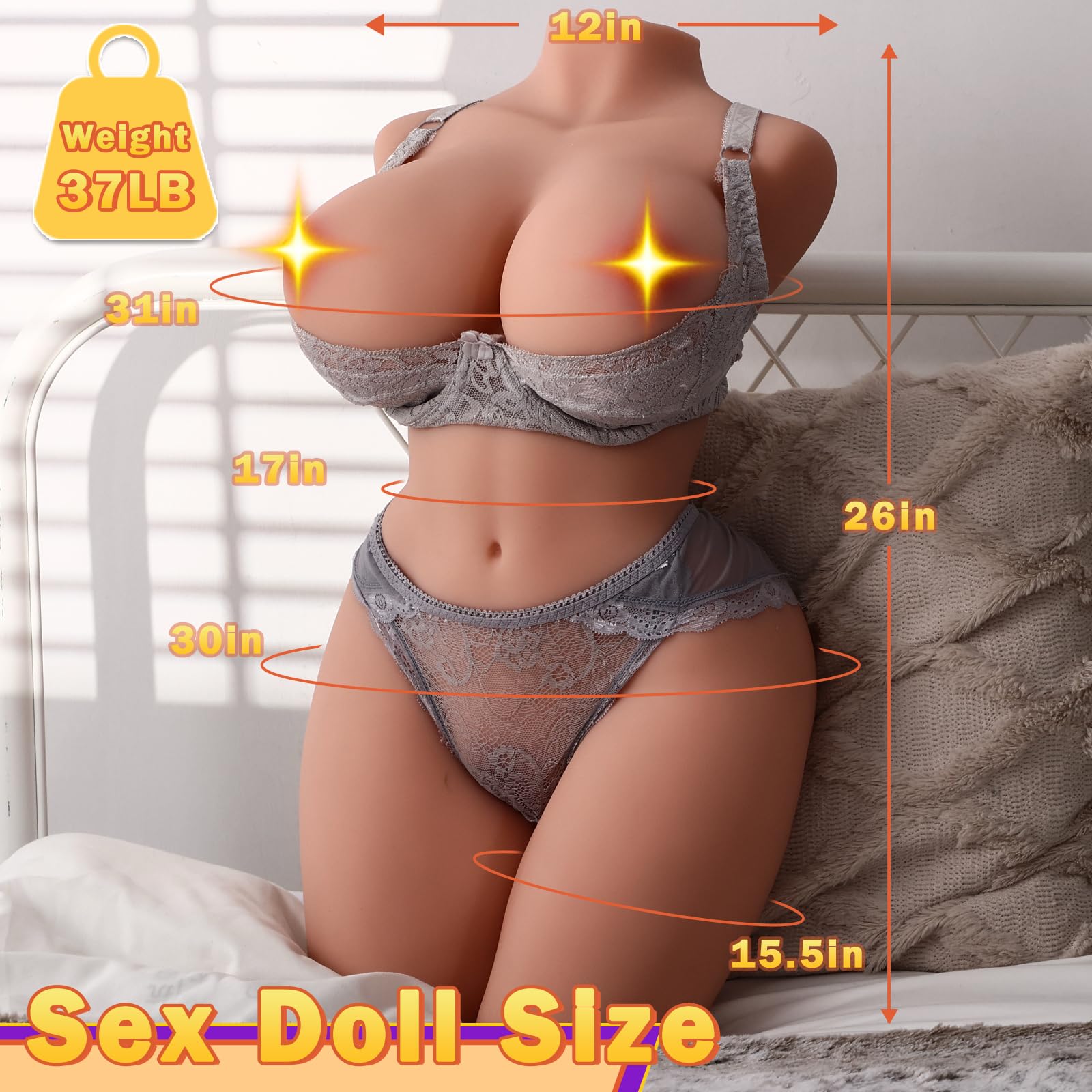 Amazon.com: 37LB Sex Doll Torso Sex Toy for Men, Life Size Sex Doll  Realistic Male Masturbator with Big Boobs Big Butt Pussy Ass for Vagina  Anal Breast Sex, Sexy Female Sex Dolls