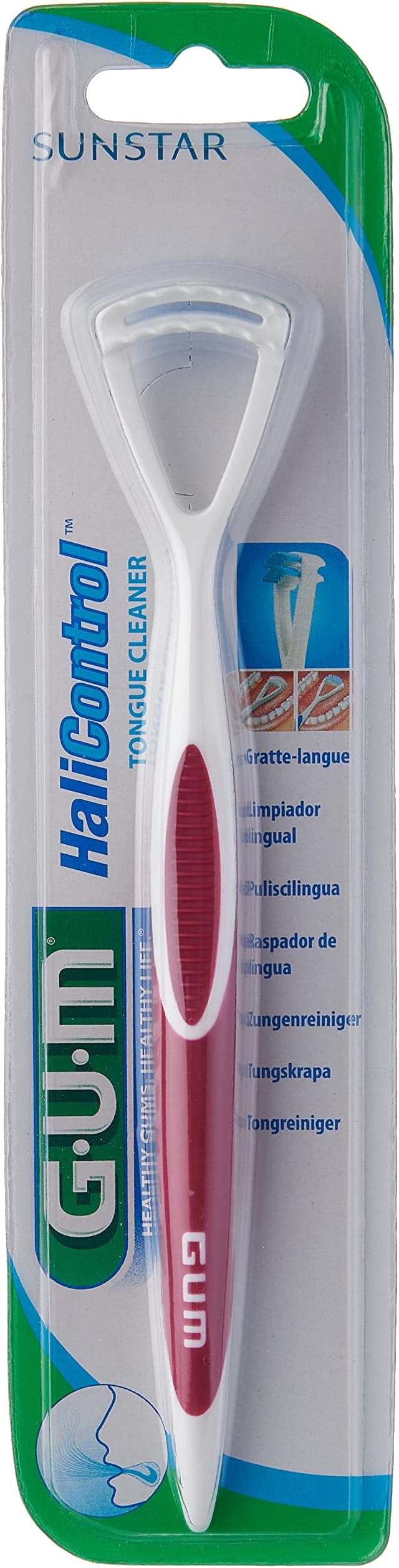 Hali Control Tounge Cleaner-2-in-1 brush and scraper-Ergonomic and easy to handle-Fights bad Breath-Effective Toung Cleaning-Two rows of scrapers removes the Surface Bacteria-Assorted Color