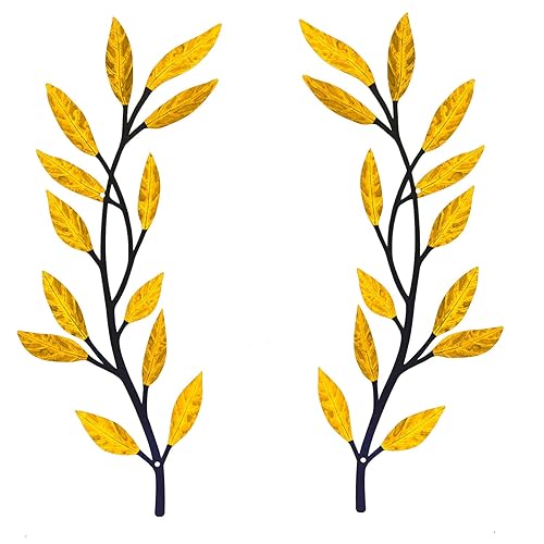 Metal Tree Leaf Wall Decor 2 PCS Rustic Vine Branch