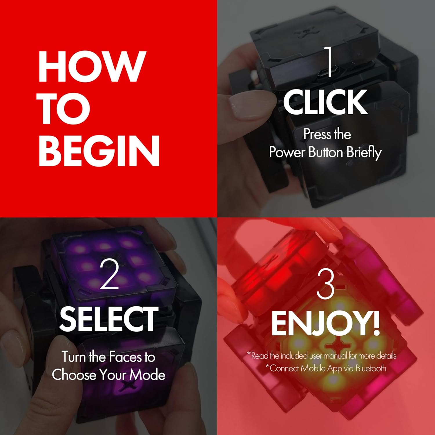 Step-by-step guide on how to begin using the eX-Mars Smart Cube
