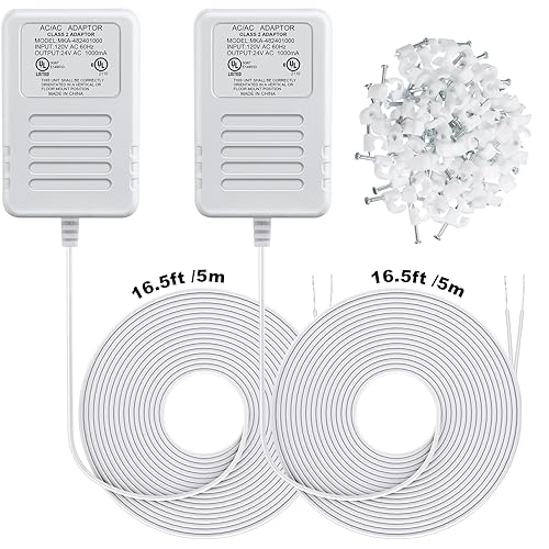 Saillong Transformador de 24 voltios para termostato, adaptador de cable C de 1000 mA para termostato inteligente y timbre de video compatible con