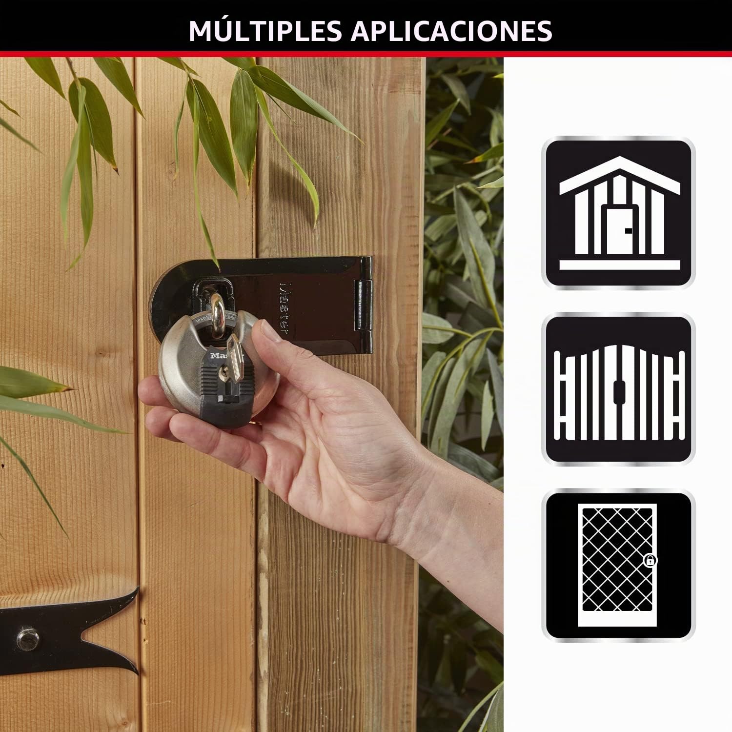 Master Lock M40EURT Candado Redondo Alta Seguridad, Llave, Acero Inoxidable, Exterior, Lote de 2, Adecuado para Portales, Garages, Sótanos