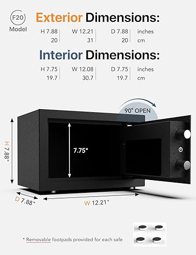 Miniatura 9 de FORFEND - Caja fuerte inteligente para el hogar con huellas dactilares, acceso y alerta con la aplicación WiFi, alarma de secuestro, alarma de