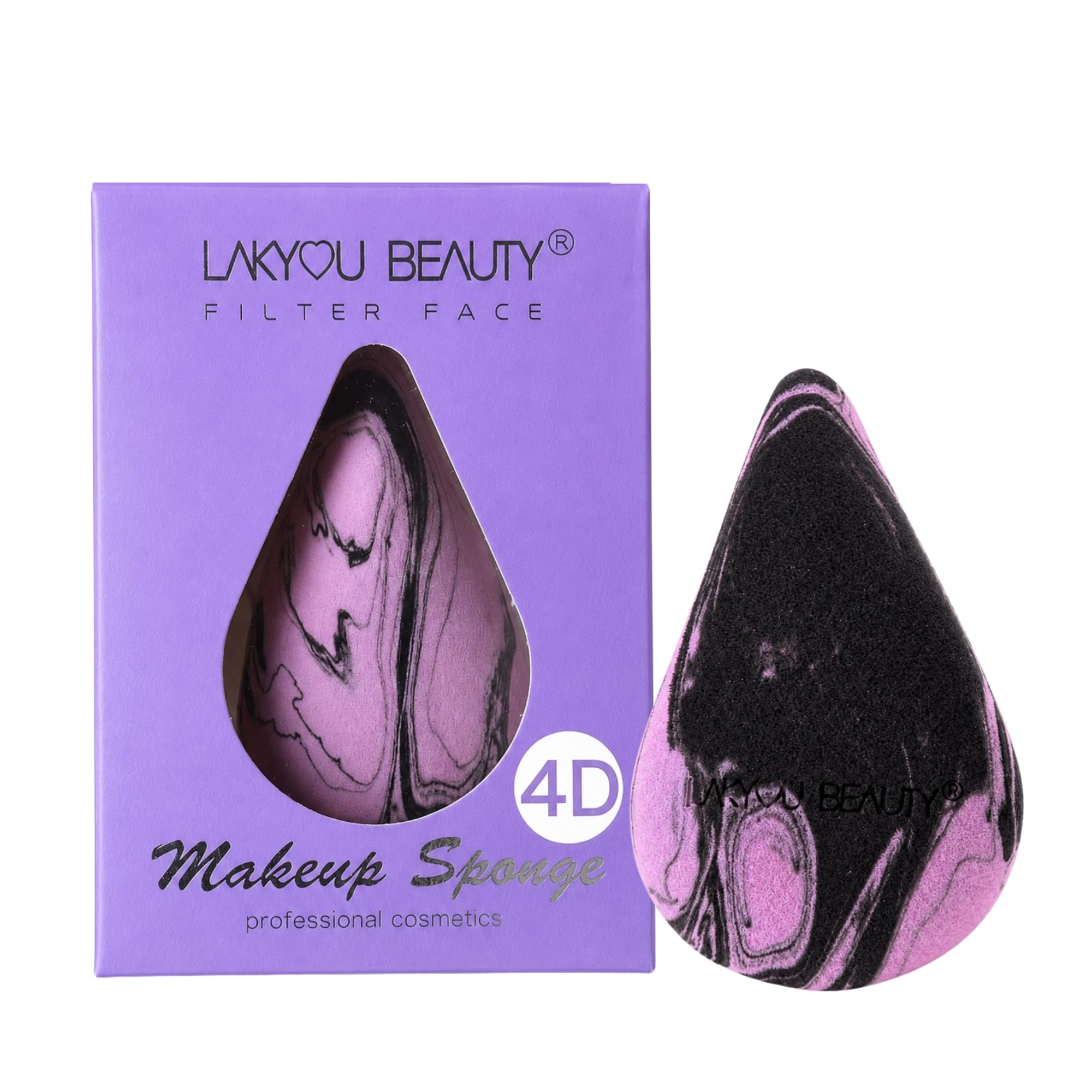 Lakyou Beauty Filter Face 4D Makeup Sponge | Soft Latex-Free Beauty Blender for Foundation & Concealer | Wet & Dry Use | Reusable Makeup Sponge | (PURPLE)-picture-33