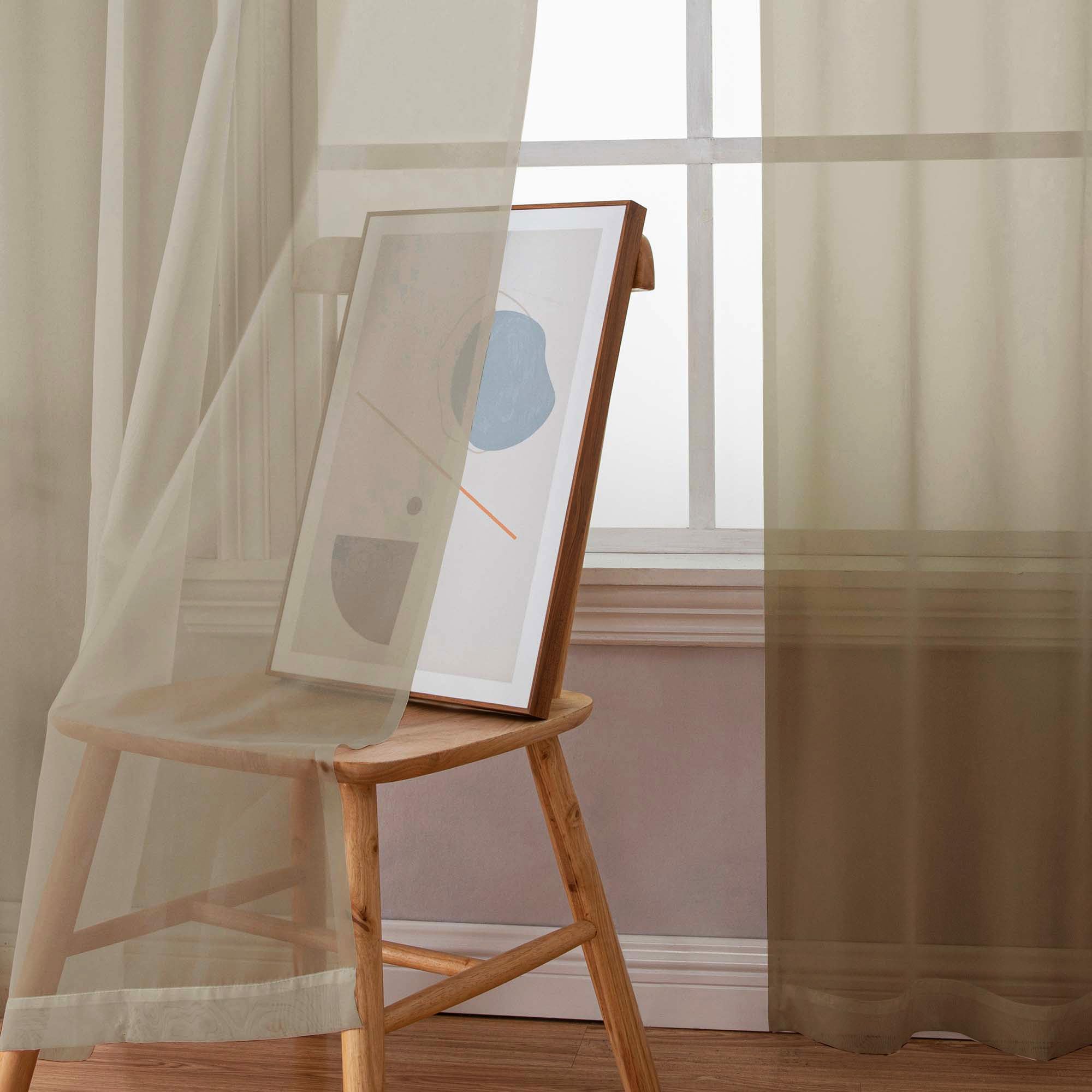 Chyhomenyc Lot de 2 Panneaux de voilages Taupe de 213 cm de Long, voilages Doux et aérés avec Passe-Tringle pour Chambre à Coucher, Salon, 106 x 213 cm chacun