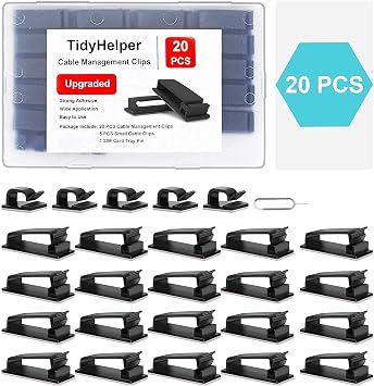Cable Management Clips Black and White Bundle