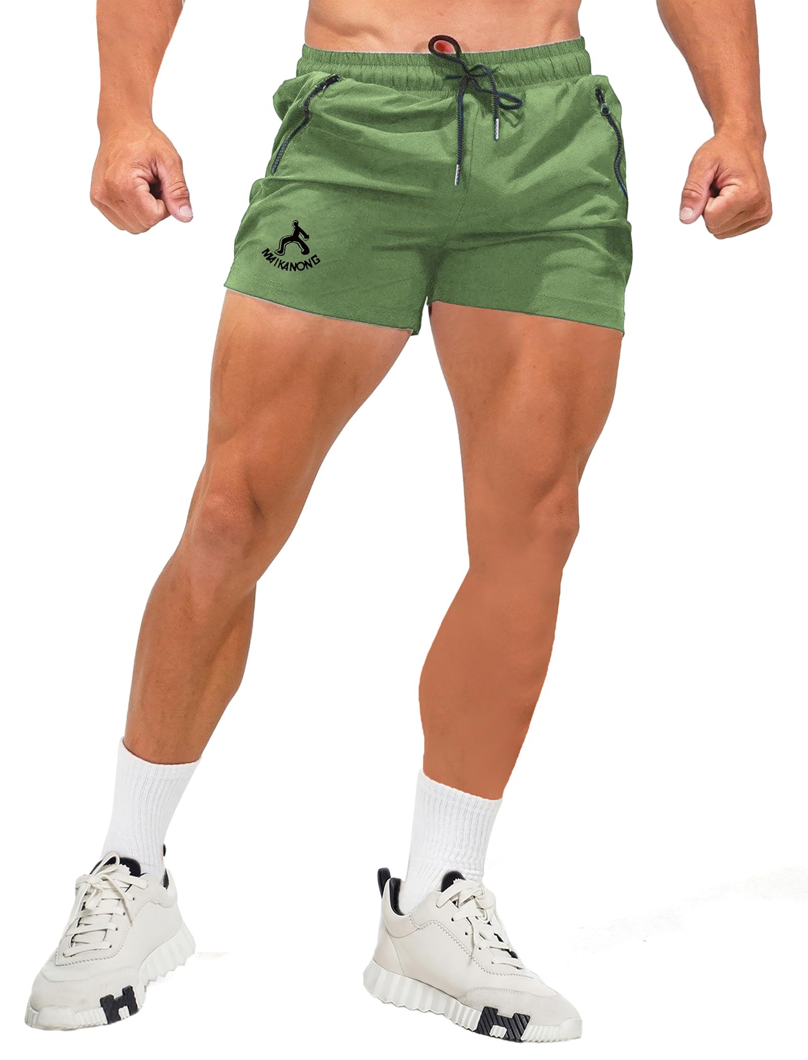 MAIKANONGMens Workout Gym Shorts Quick Dry Running Shorts with Liner Training Athletic Shorts with Zipper Pockets