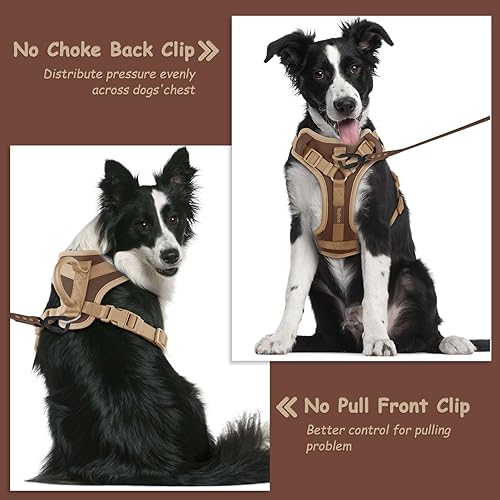 Miniatura 4 de Arnés sin tirones para perro, ajustable, suave, acolchado, chaleco para mascotas, con asa de control, adorable arnés diario para perros (galleta de