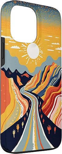 Miniatura 3 de Carcasa para iPhone 13 Pro Max Estética Abstracta Western Desert Road Mountain Sunset Art Case