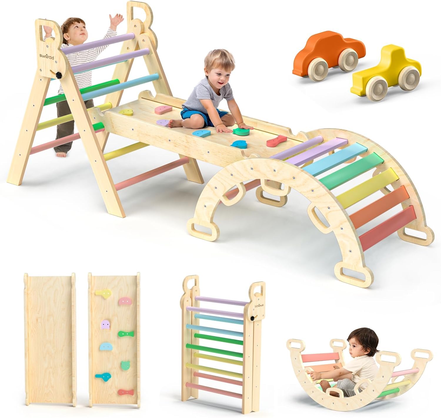 Zestaw trójkątnych zabawek do wspinaczki dla niemowląt, drewniany zestaw wspinaczkowy Montessori dla małych dzieci, zabawka Montessori (PJ869)