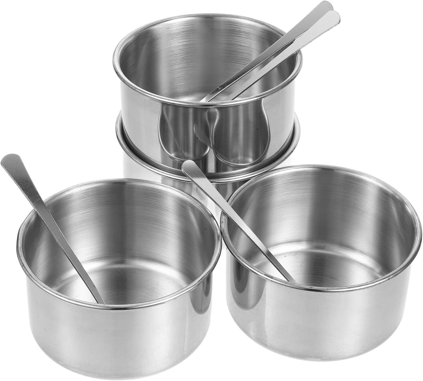 Toyvian Stainless Steel Condiment Case Set 4-compartment Spice Jars with Lids Detachable Multifunctional Kitchen Seasoning Storage for Household Cooking