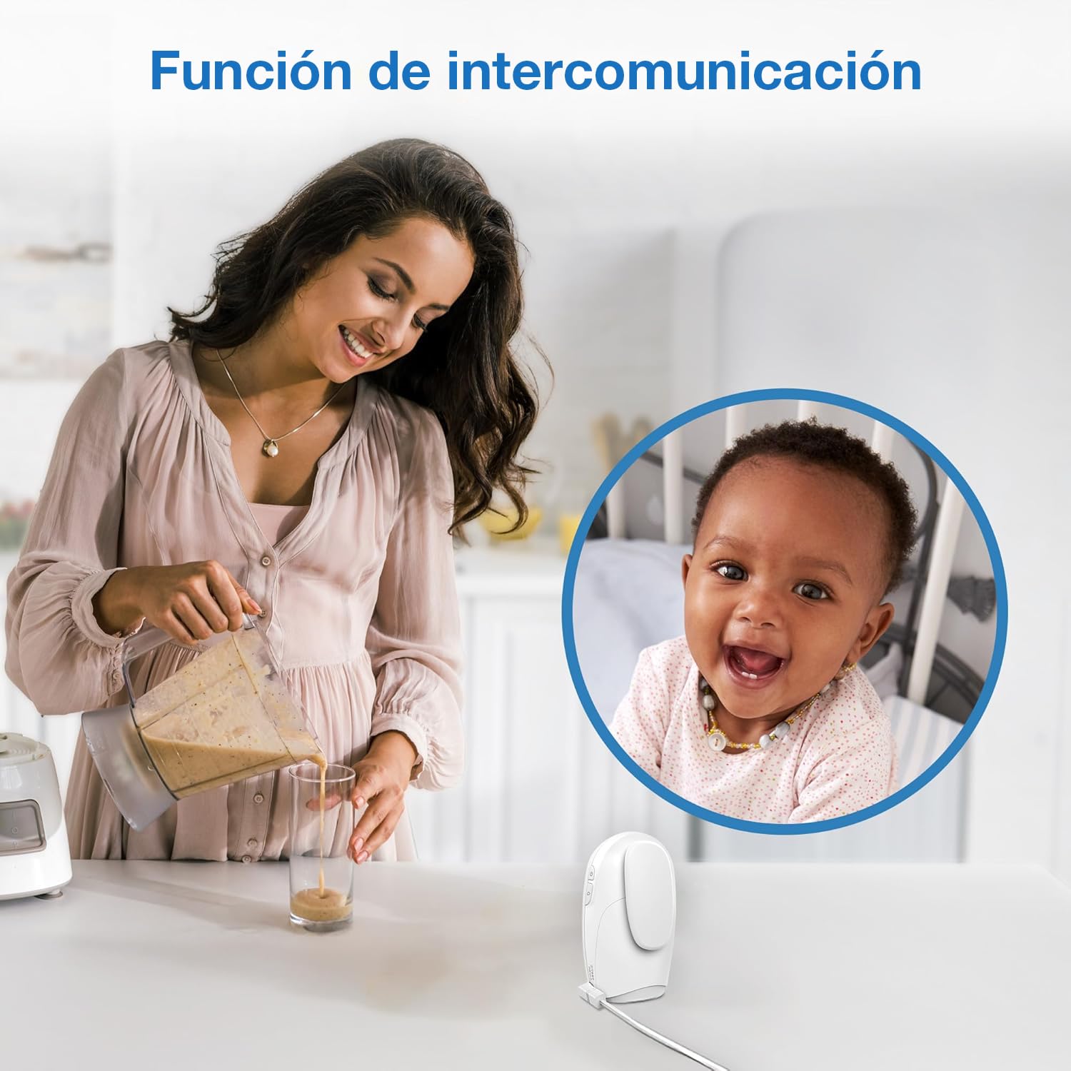 VTech Baby Monitor Digital para bebé: tecnología DECT, función de intercomunicador, indicador de Nivel de Ruido, Sensor de Temperatura, luz Nocturna con Cielo Estrellado y Mucho más,DM1212
