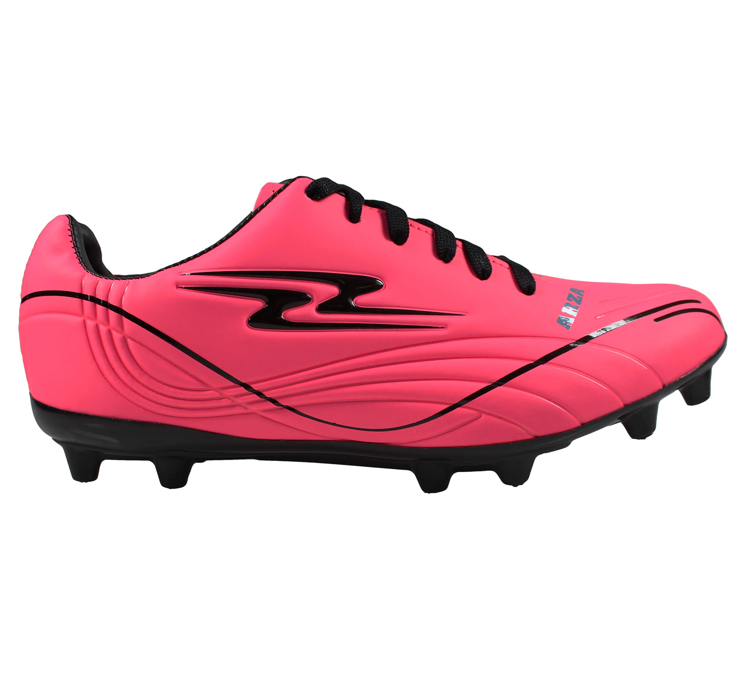 ARZA New Mens Soccer Cleats Firm Ground Color Fiusha-Black (9.5)