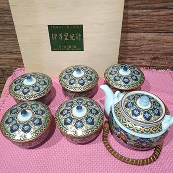 伊万里焼 茶器セット Amazon.co.jp: 有田焼 伊万里 伊万里紀行 急須 蓋付き 湯飲み 5