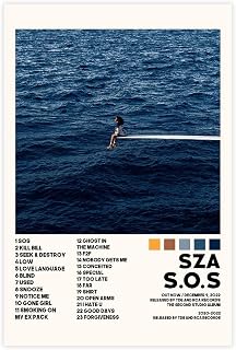 SZA Poster SOS Poster SZA Tracklist Album Cover Poster Canvas Poster Bedroom Decor Sports Landscape Office Room Decor Gift Unframe-style 12x18inch(30x45cm)