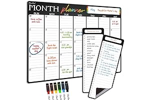CLEVER CLEAN XL Magnetic Dry Erase Calendar - Monthly, Refrigerator and List Board