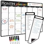 Magnetic Dry Erase List Board - 4"x12" (10.16x30.48cm) Multifunctional List Board for Fridge - 6 Extra Fine Point Markers Included - Shipped Flat
