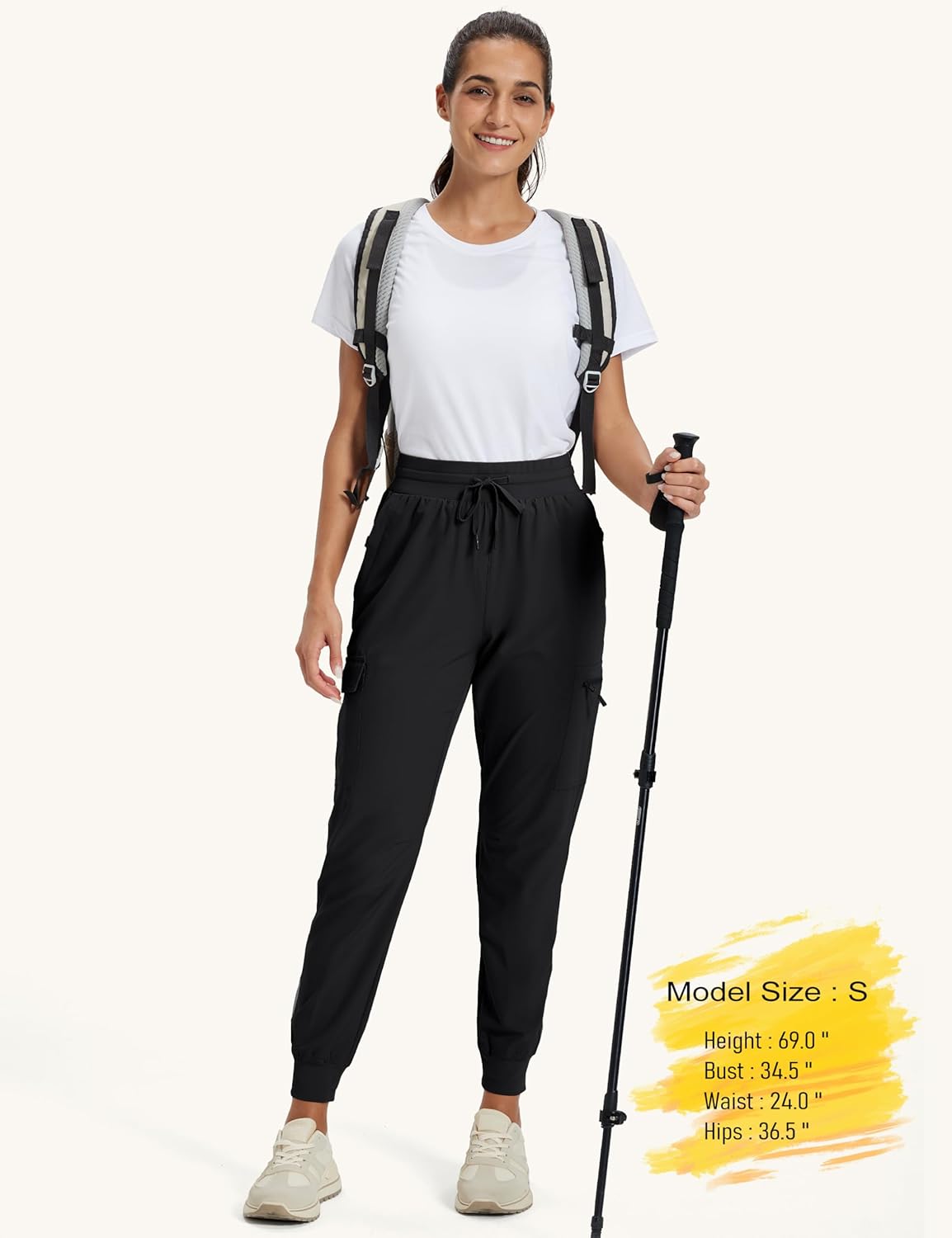 MAGCOMSEN Womens Cargo Joggers Lightweight Quick Dry Hiking Pants UPF 50 Athletic Workout Travel Casual Zipper Pockets - Image 7