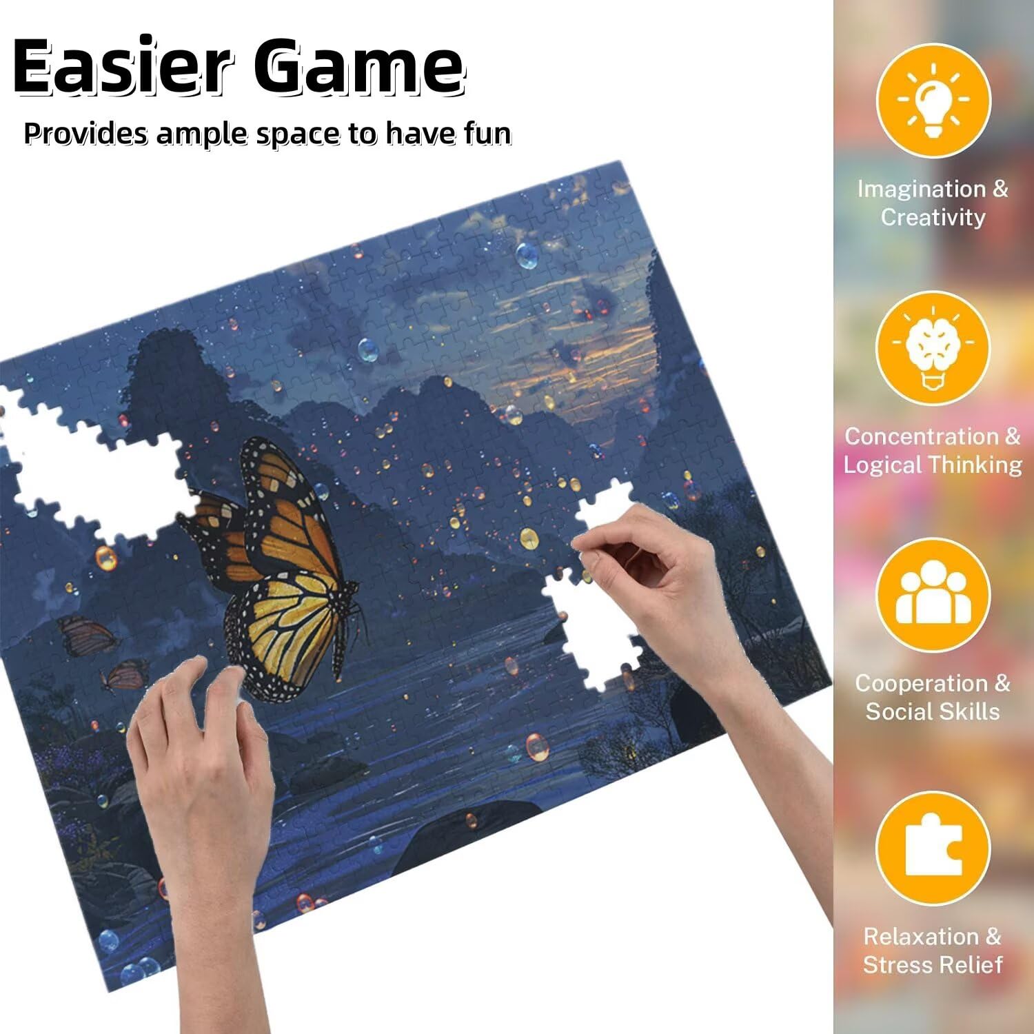 Jigsaw Puzzle, 4000 Pezzi Puzzle Classici, Farfalla Puzzle Rilassamento Intelligence, Mpossibile Difficile Puzzle Impegnativo per Adulti Puzzle Gioco Familiare, Regalo per Amore Amico Vista fr0-956