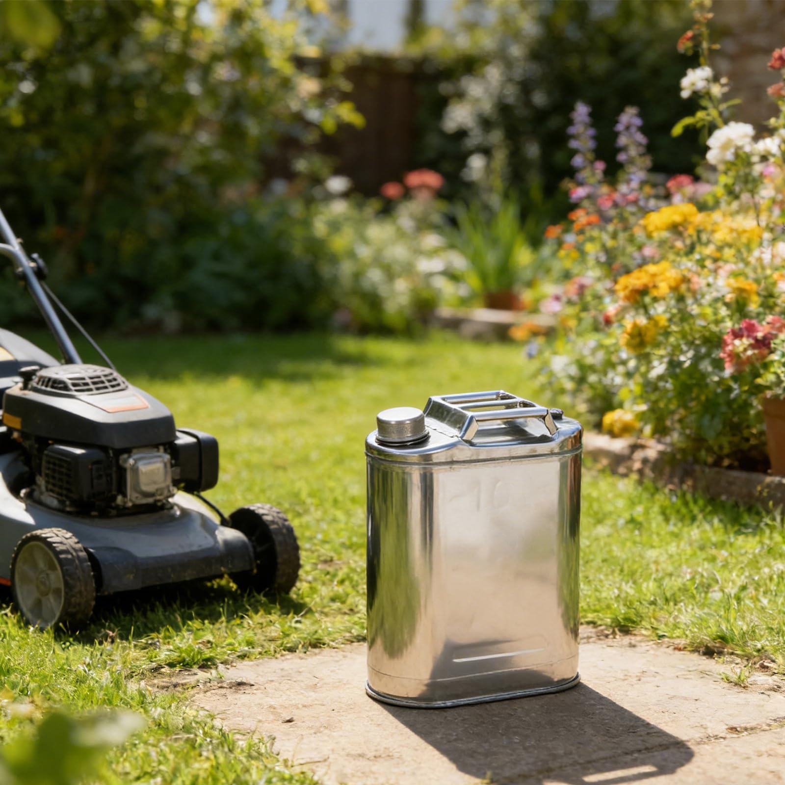 NUOBESTY Jerrican en Acier Inoxydable 10l avec Bec Verseur Ventilé et Poignée Ergonomique, Réservoir Étanche pour Eau et Plantes de Jardin en Extérieur