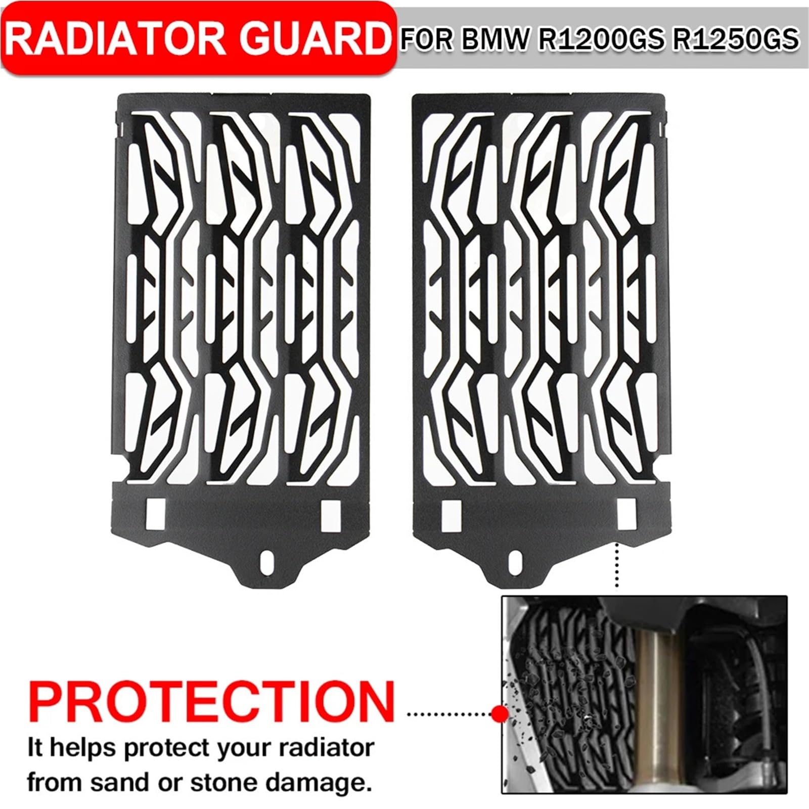 Protector De Parrilla De Radiador Rejilla protectora para radiador de motocicleta, disipador de calor del motor, compatible con BMW R1250GS y R1200GS. Parrilla de Radiador Cubierta