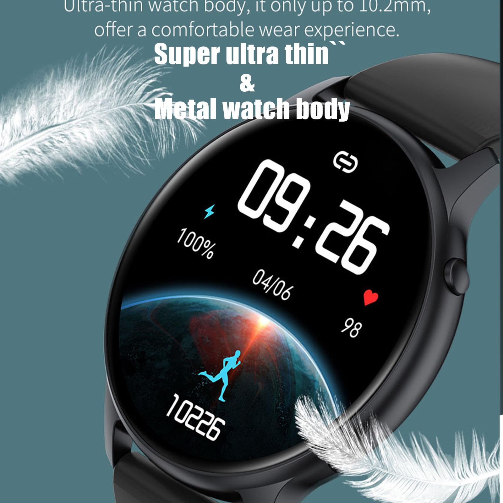 findtime damski smartwatch zegarek 1,28'' męski zegarek Bluetooth czas trwania 7 dni 5,0 tracker aktywności z tętnem, krokomierz do snu, wodoodporny 3 ATM dla iOS Android Długa wytrzymałość
