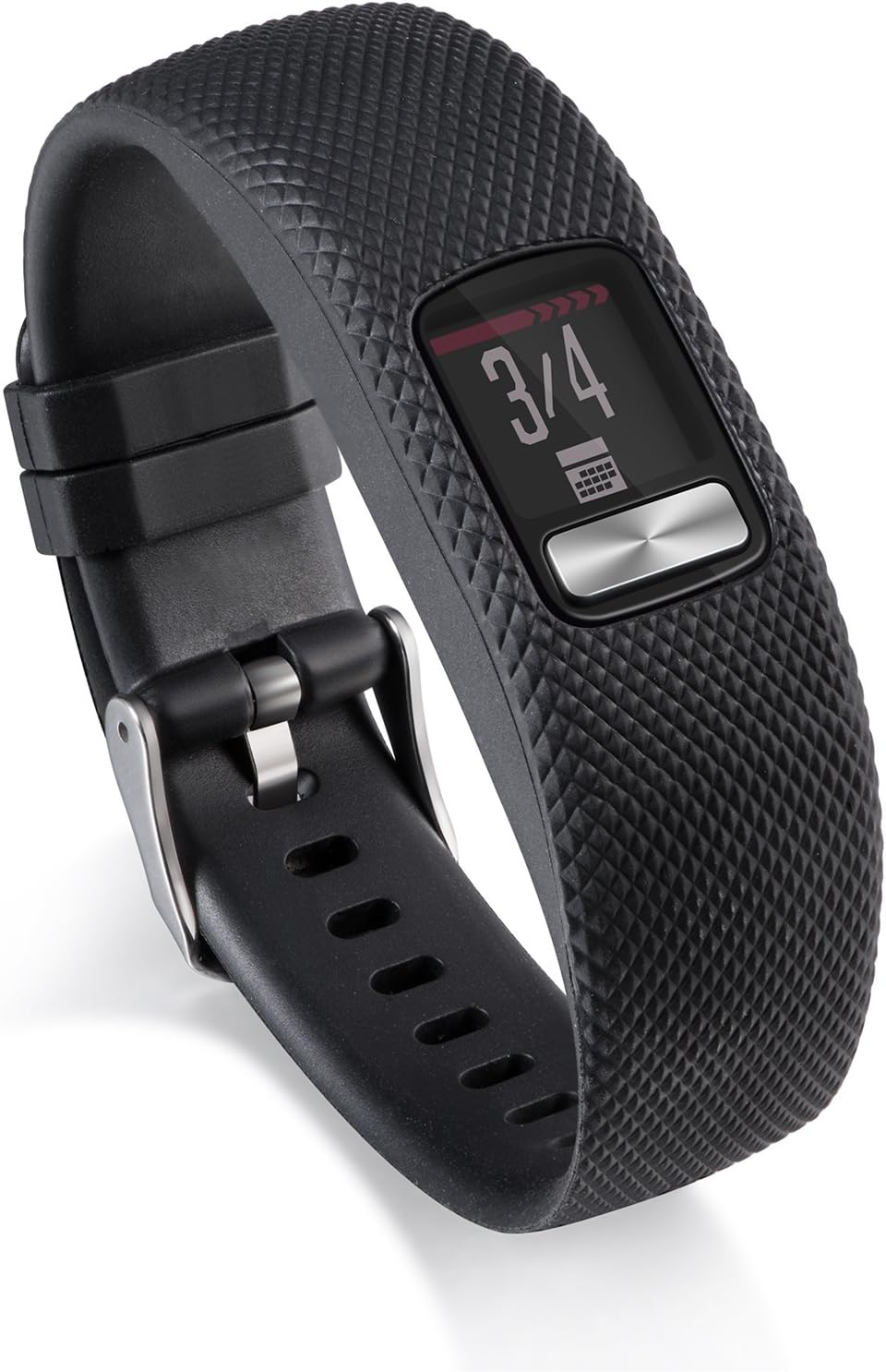 Compatible for Garmin Vivofit 4 Band, Silicone Replacement WatchBand Strap Band Wristband for Garmin Vivofit 4(No Tracker (Black, Large)