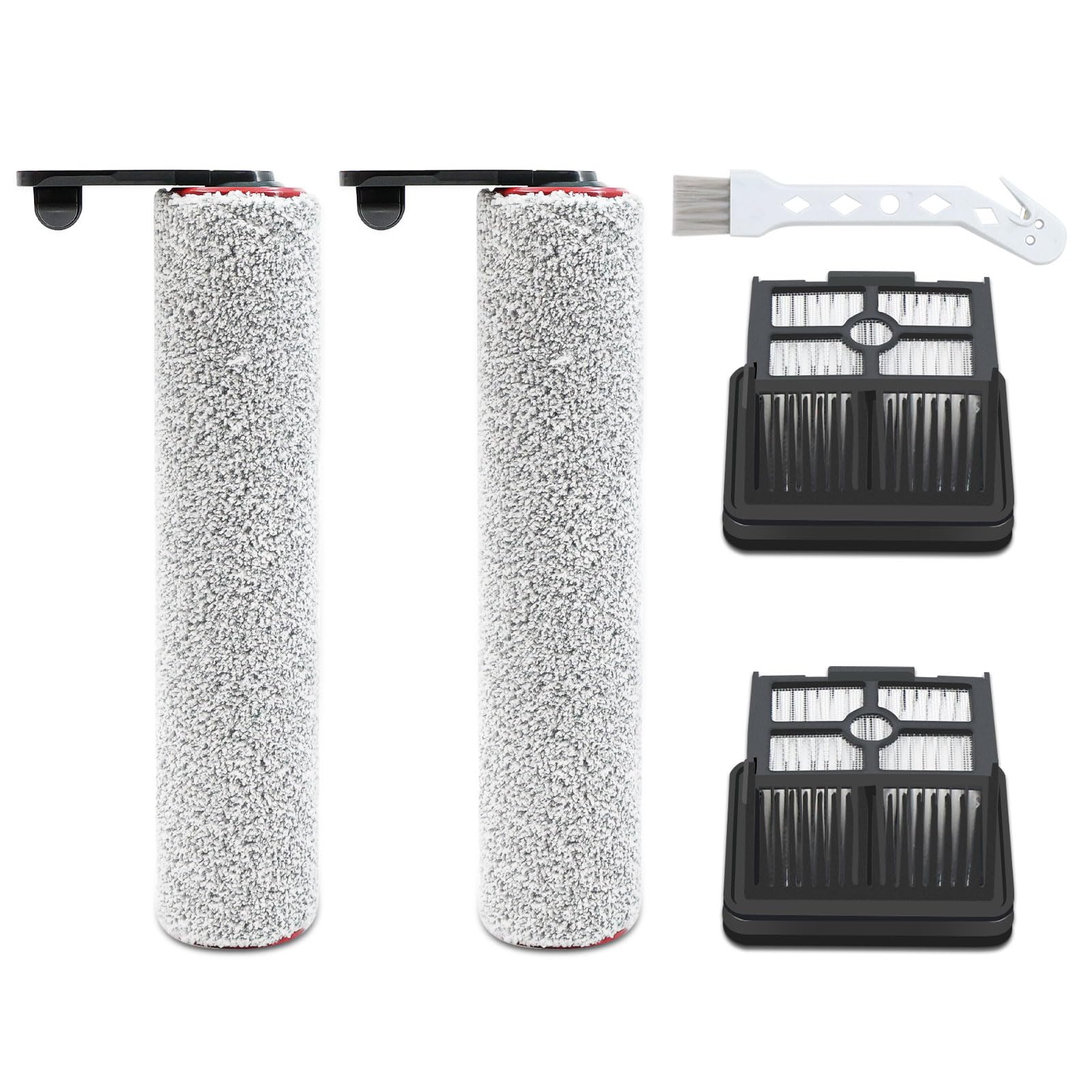 Replacment Brush Roller Filter for Dreame H12 Pro, H12 Dual Wet Dry Vacuum | Compatible with h12pro h12 Dual wet dry cleaner accessories, 2 Brushs+ 2 Filters +1 Cleaning Brush, NOT for Other Models