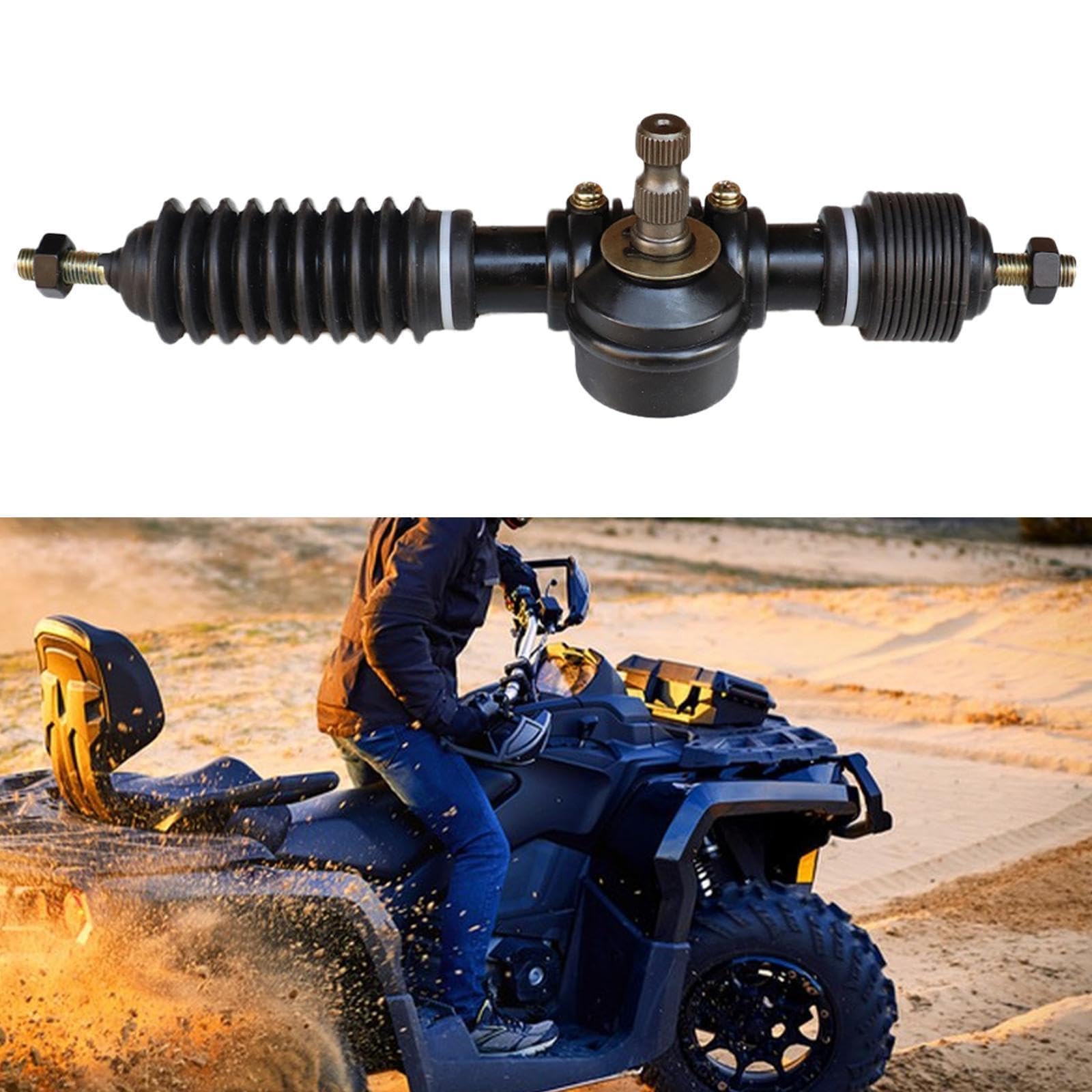 Perfeclan Servolenkgetriebe und Ritzeleinheit Go-Kart-Zubehör Lenkgetriebebaugruppe mit Stabiler Leistung für Allrad-ATV-Heimwerker, 300 Mm