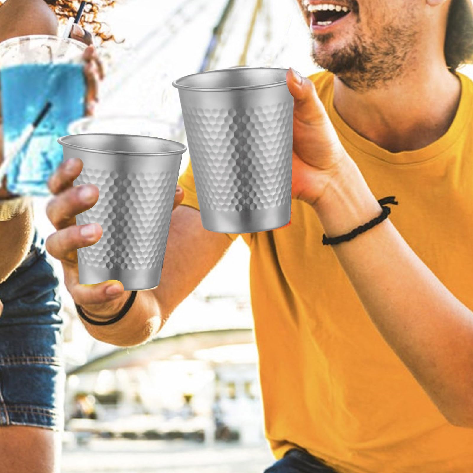 Ello Confezione da 2 bicchieri impilabili in acciaio inox da 473