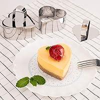 Vista 3 de Uncle Jack Moldes de cocina con forma de corazón para presentación de torre de alimentos con forma de corazón (juego de 2)