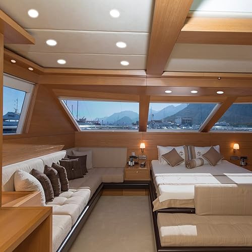 Miniatura 9 de Lámpara de techo LED para caravana, luces interiores de 12 V, luz de disco de perfil bajo de 4.5 pulgadas para interior de caravana, cámper,