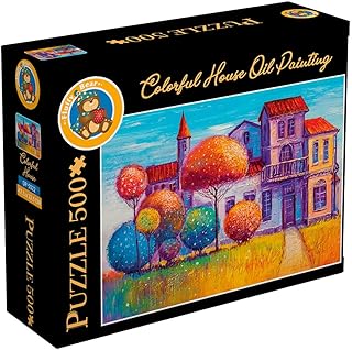 Fluffy Bear Op-5022 500 Pieces Jigsaw Puzzle Oil Painting Colorful House It'S Fun Activity To Do Alone Or In A Group - Multi Colour