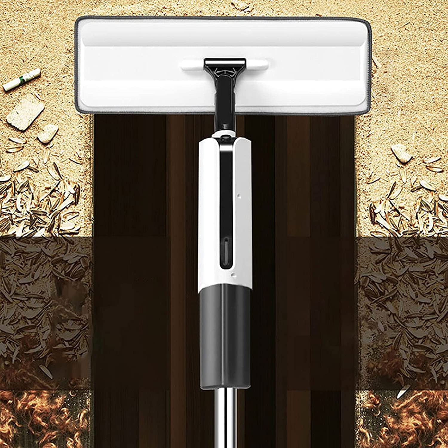 Mocio Bagnato e Asciutto Mocio Spray in Microfibra per la Pulizia dei Pavimenti - Mocio da Cucina Bagnato e Asciutto, Rotazione a 360 Gradi, in Microfibra, con Serbatoio d'Acqua da 350 ml,