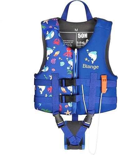 Chaleco de natación para niños, chaqueta de natación para niños pequeños, flotadores para nadar con silbato de emergencia para niños y niñas de 1 a