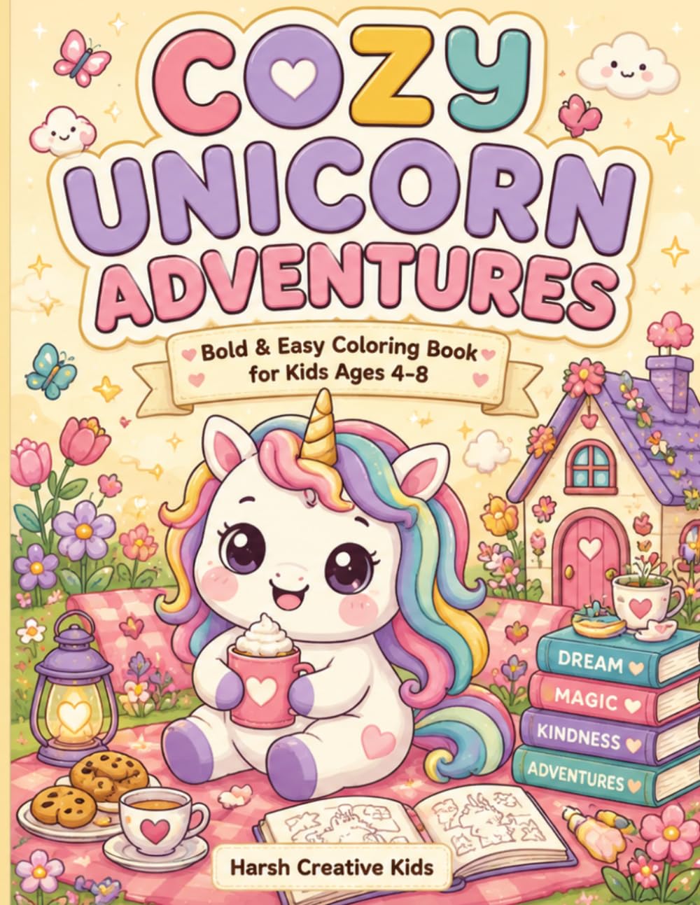 COZY UNICORN: Cute & Comfy Coloring Book for Kids Ages 4–8