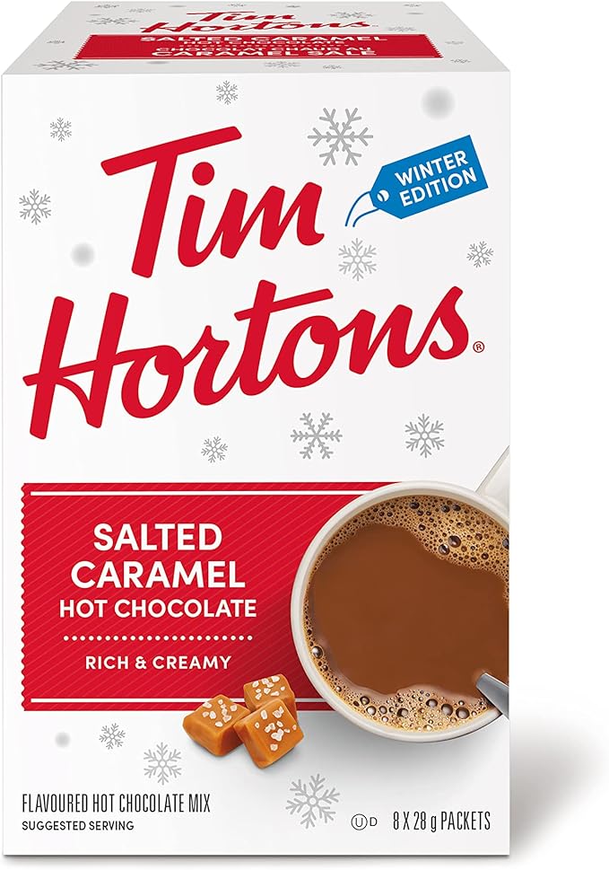 Tim Hortons Salted Caramel Hot Chocolate Packets, 8 Count Amazon.ca Grocery & Gourmet Food