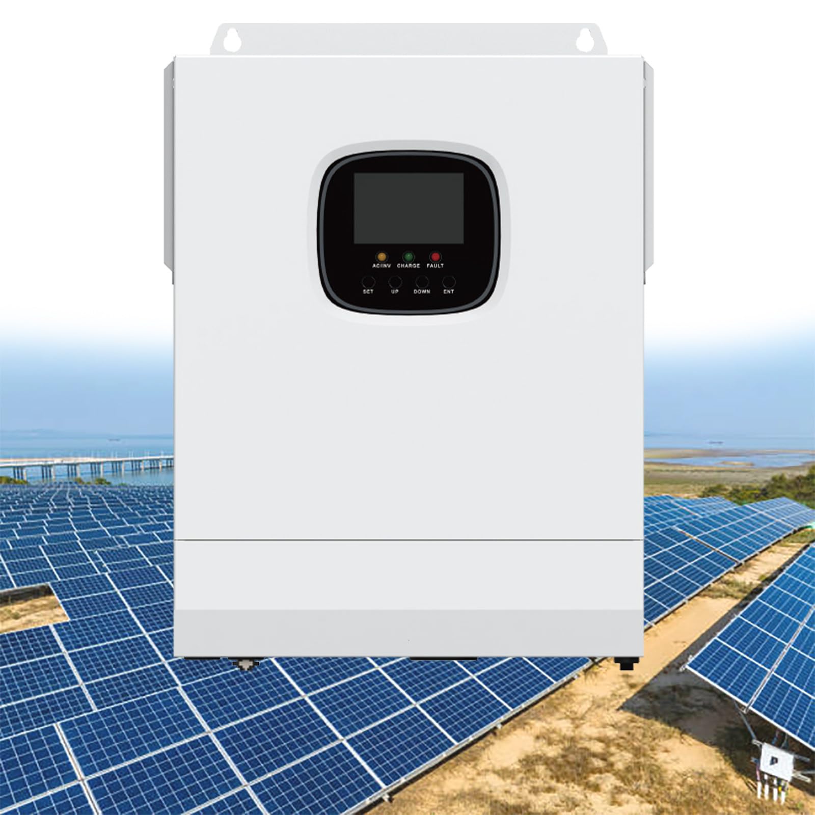 Inverter Solare Ibrido da 3 kW 24 V, Ingresso Fotovoltaico Solare da 1.6 kW, Uscita CA da 3000 W, Regolatore MPPT Integrato, Casa, Cabina, Fuori Rete, Solare Collegato alla Rete,110V
