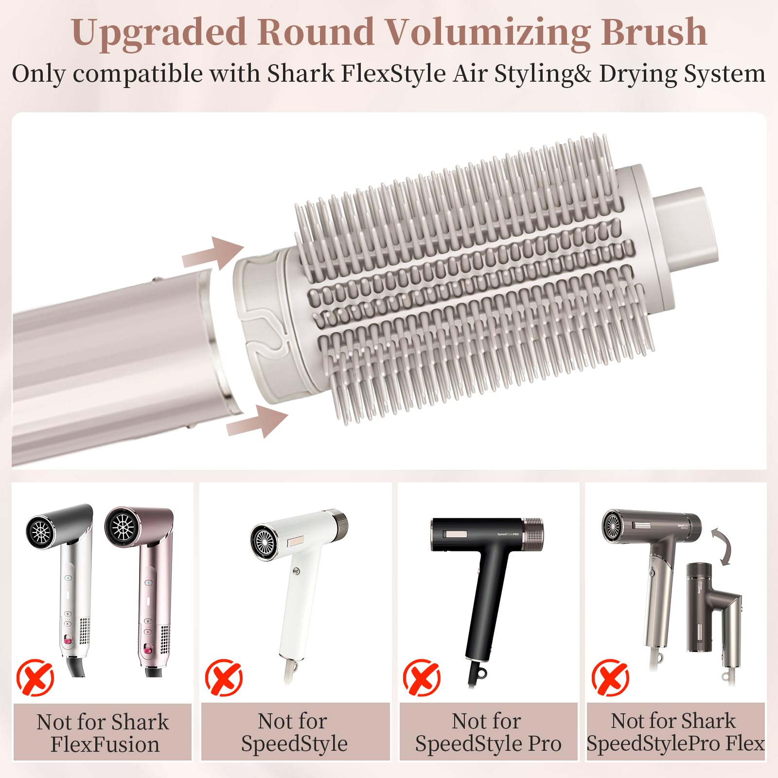 Upgraded Round Volumizing Brush Attachment for Shark FlexStyle HD400