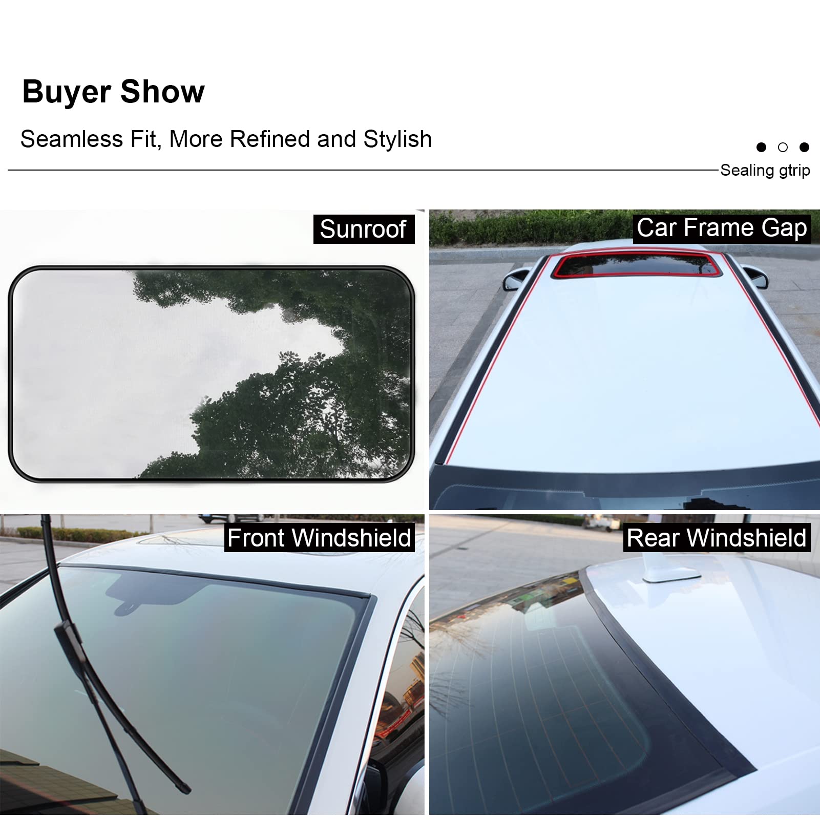 Buy Car Weather Stripping 14mm Car Windshield Weather Seal Rubber