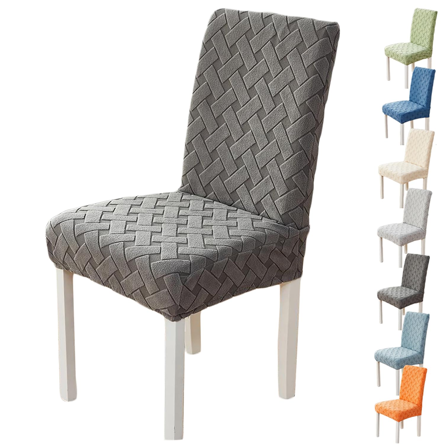 Housse de chaise extensible gris pour protéger et rénover l'assise