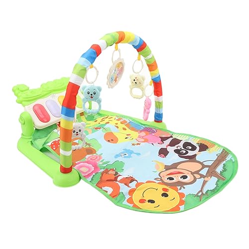 Miniatura 9 de Alfombra de juego para bebé, actividad musical alimentada por batería, piano para patear y jugar, gimnasio para recién nacidos y niños pequeños,