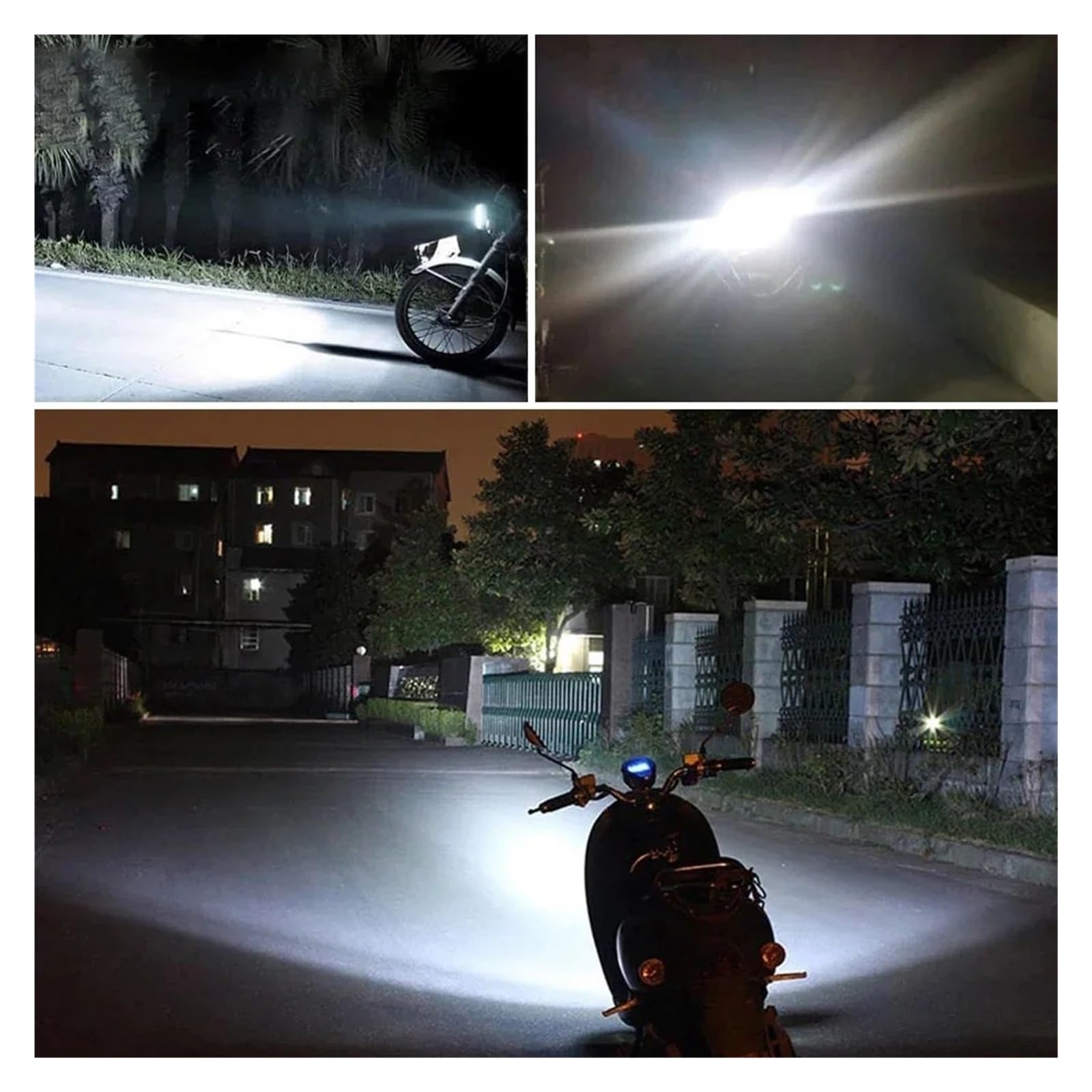 Pour Moto Scooter Tricycle LED Phare De Blanc Feux Croisement Ampoules 12V Antibrouillard H4 BA20D P15D-H6 Phare De Moto(H4)