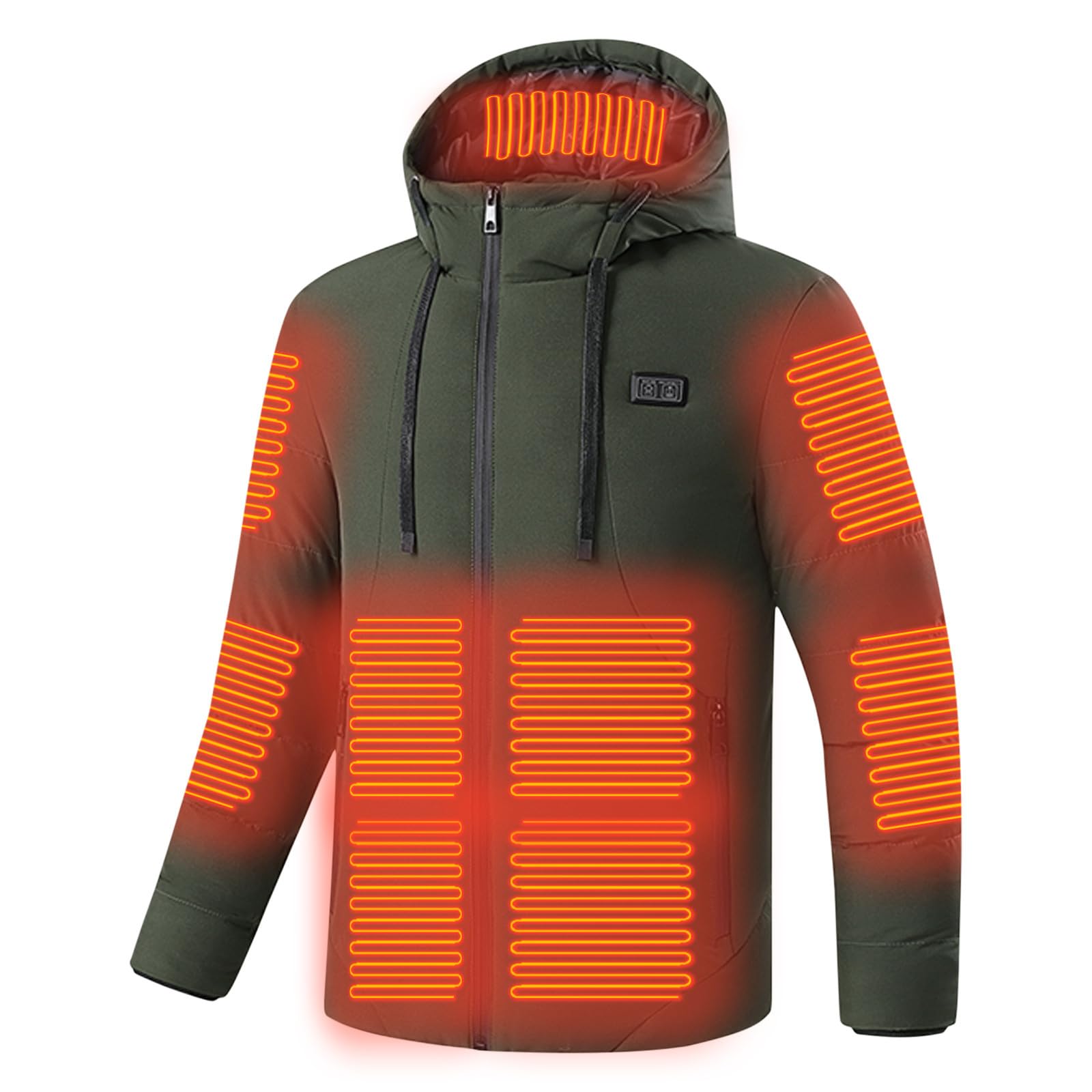 Chaqueta Calefactable Hombre Mujer,Talla grande Cálido Abrigo Calefacción 2 Temperaturas 15 Zonas de Calentamiento Chaquetas Térmico USB Eléctrico Heated para Actividades Al Aire Libre Invierno
