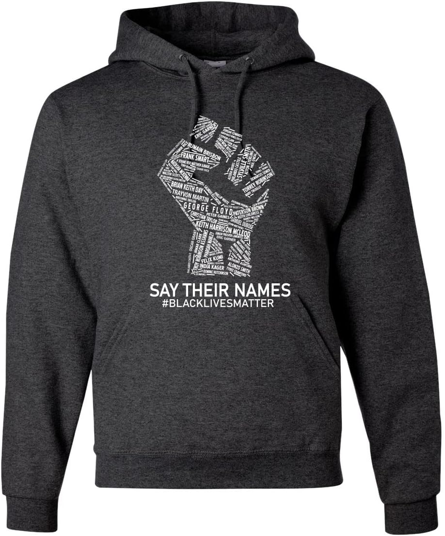 Wild Bobby Black Lives Matter Say Their Names BLM Victims Freedom Fist Black Pride Unisex Graphic Hoodie Sweatshirt